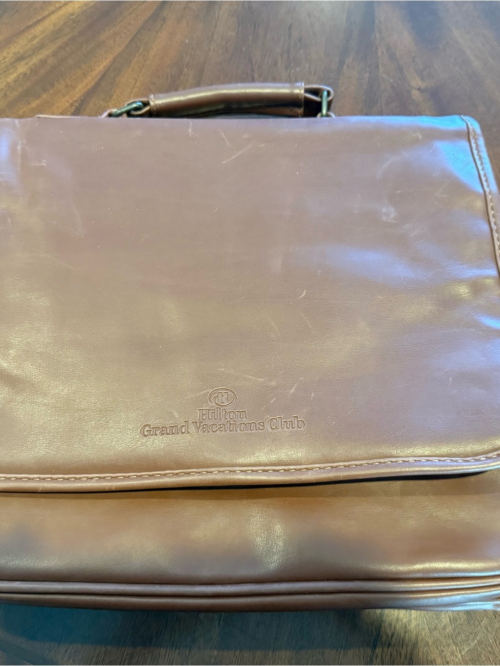 Hilton Grand Vacations Club Brown Leather Briefcase